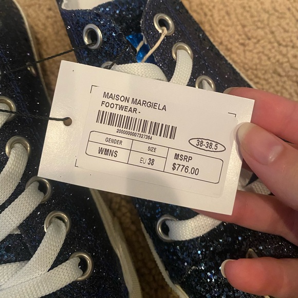 Maison Margiela Tabi Low Top Sneaker- Navy Glitter - Picture 4 of 6